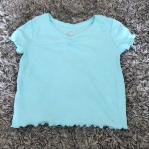 Teal singed V neck
